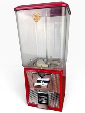 Vtg Northwestern 25 Cent Candy Machine/Dispenser Vending Machine W/Lock & Key